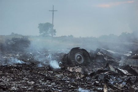 restos del avion derribado